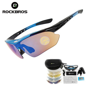 Hot! RockBros Polarized Cycling Sun Glasses Outdoor Sports Bicycle Glasses Bike Sunglasses  29g Goggles Eyewear 5 Lens