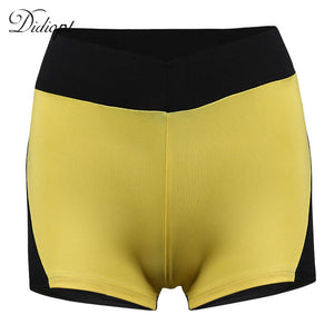 Didiopt 2018 New Woman Sport Tight Shorts Love Pattern Lady Tight Waist Pants Woman Sexy Sport Pants Red And Yellow Color P9754E